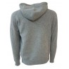 H953 Men's sweater FOOTING in pearl gray wool with hood MADE IN ITALY