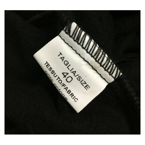 24.25 abito donna lungo nero felpa over in cotone DD20 706 MADE IN ITALY