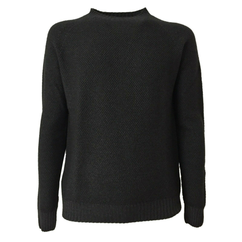 H953 Man crewneck sweater GRANA DI RISO HS2904 anthracite MADE IN ITALY