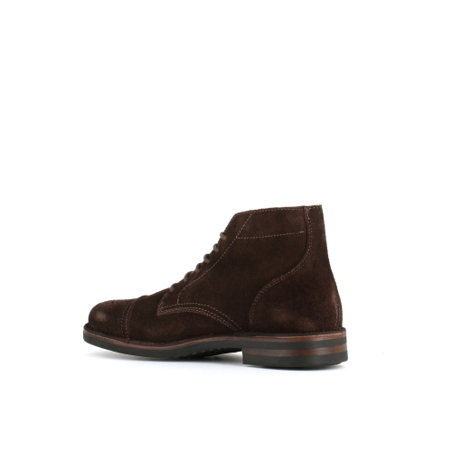 ASTORFLEX Shoe with laces in suede DARK CHESTNUT ALDFLEX 724 MADE IN ITALY