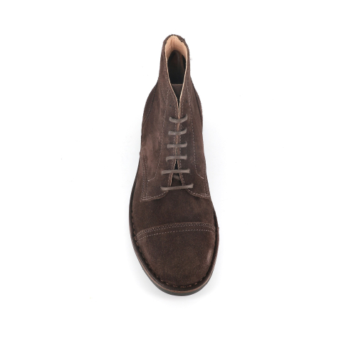 ASTORFLEX Shoe with laces in suede DARK CHESTNUT ALDFLEX 724 MADE IN ITALY