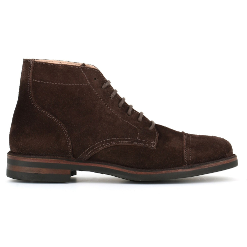 ASTORFLEX Shoe with laces in suede DARK CHESTNUT ALDFLEX 724 MADE IN ITALY