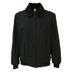 HANCOCK giubbino corto uomo cotone nero con zip GW03 MADE IN SCOTLAND