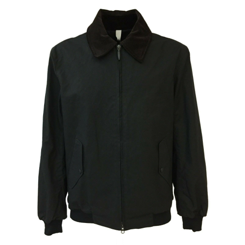 HANCOCK men's black cotton short jacket with zip GW03 MADE IN SCOTLAND