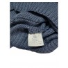 H953 Reversible blue flat rib sweater 100% merino wool