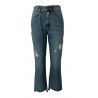 SEMICOUTURE jeans donna stone wash trombetta con zip Y0WY12 FERNANDE MADE IN ITALY