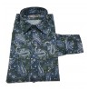BROUBACK man shirt in cotton with long sleeve cashmere patterned pocket MADE IN ITALY