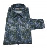BROUBACK man shirt in cotton with long sleeve cashmere patterned pocket MADE IN ITALY