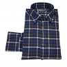 BROUBACK camicia uomo in cotone con taschino manica lunga a quadri MADE IN ITALY