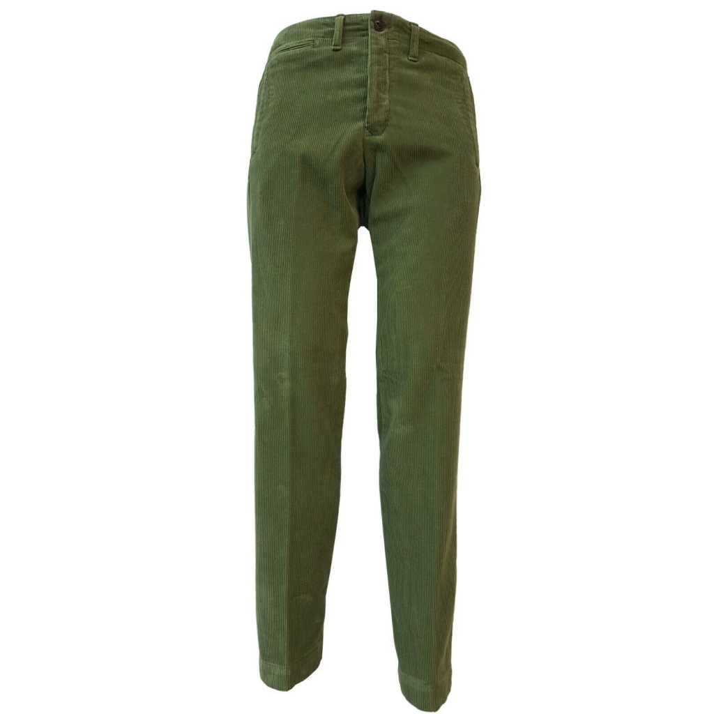 MANIFATTURE MONTONE Chino in velluto 500 righe verde mod.OLIVARO MADE IN ITALY