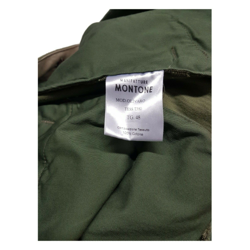 MANIFATTURE MONTONE Chino in velvet 500 green lines mod.OLIVARO MADE IN ITALY