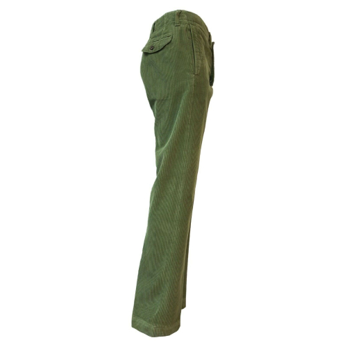 MANIFATTURE MONTONE Chino in velvet 500 green lines mod.OLIVARO MADE IN ITALY