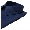 BROUBACK man shirt in indigo cashmere fantasy cotton SLIM FIT MADE IN ITALY