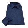 BROUBACK camicia uomo in cotone fantasia cachemire indaco SLIM FIT MADE IN ITALY