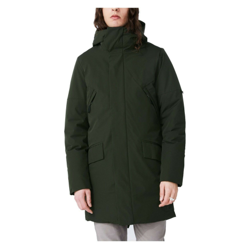 ELVINE Parka lungo invernale blu tessuto stretch imbottitura Thermore mod Zane