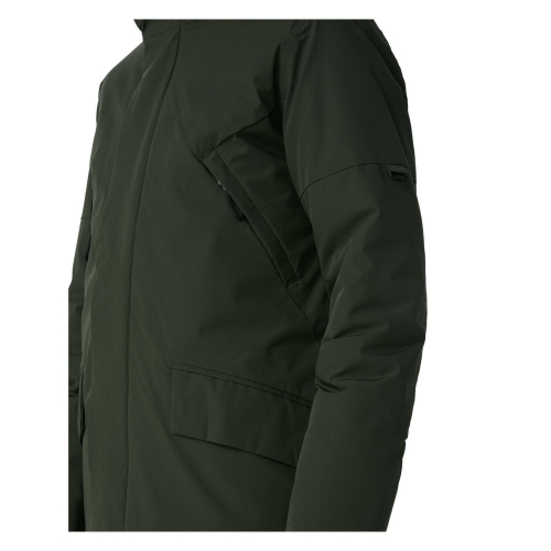 ELVINE Parka lungo invernale blu tessuto stretch imbottitura Thermore mod Zane