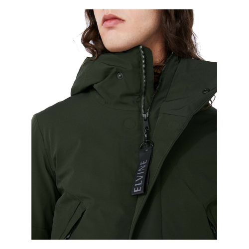 ELVINE Parka lungo invernale blu tessuto stretch imbottitura Thermore mod Zane