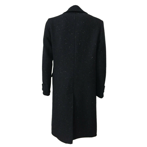 FRONT STREET 8 cappotto uomo lana blu/nero doppiopetto FR281/B RESCA DOUBLE BRASTED COAT MADE IN ITALY