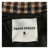 FRONT STREET 8 blue / dark brown / burgundy checked wool man coat art FR278 / B TWEED COAT MADE IN ITALY