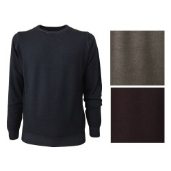 FERRANTE maglia uomo lana taglio felpa girocollo tinto freddo G22117 MADE IN ITALY