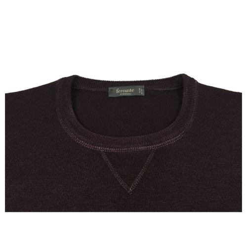 FERRANTE maglia uomo lana taglio felpa girocollo tinto freddo G22117 MADE IN ITALY
