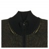 FERRANTE men's wool cardigan with blue / camel ribbed zip art U22021 MADE IN ITALY