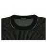 FERRANTE maglia uomo lana girocollo coste nero/bianco art U22121 MADE IN ITALY