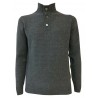 FERRANTE maglia uomo grigio bottoni sul collo lavorazione in rilievo R20309 MADE IN ITALY