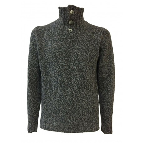 FERRANTE maglia uomo lana mélange blu/moro/grigio art R20312 MADE IN ITALY