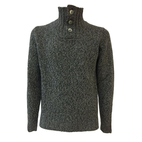 FERRANTE maglia uomo lana mélange blu/moro/grigio art R20312 MADE IN ITALY