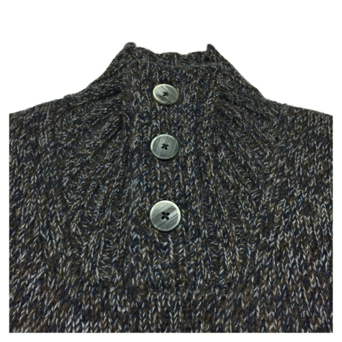 FERRANTE maglia uomo lana mélange blu/moro/grigio art R20312 MADE IN ITALY
