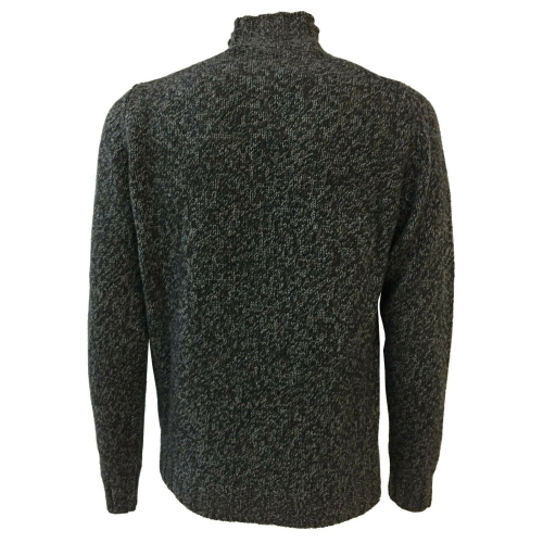 FERRANTE blue / brown / gray mélange wool man sweater art R20312 MADE IN ITALY