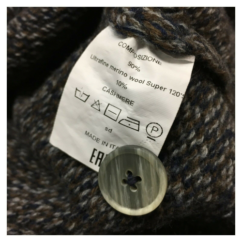 FERRANTE maglia uomo lana mélange blu/moro/grigio art R20312 MADE IN ITALY