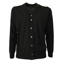 FERRANTE cardigan uomo nero 100% lana MADE IN ITALY