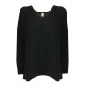 DES PETITS HAUTES woman long sleeve shirt v neck black art BALTAZAR