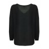 DES PETITS HAUTES maglia donna manica lunga collo v nero art BALTAZAR