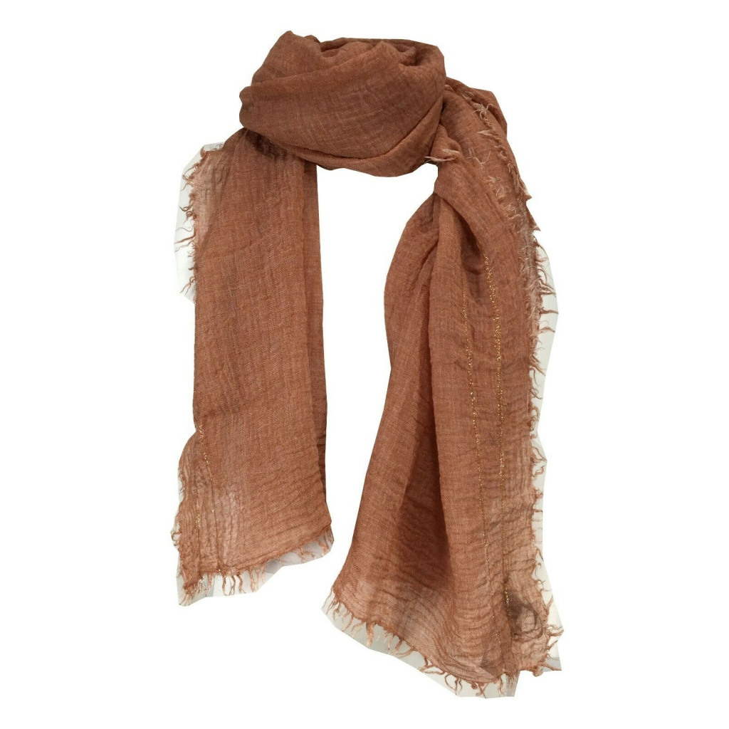 LA FEE MARABOUTEE woman scarf with lurex stripes art FC5471 MADE IN ITALY LA FEE MARABOUTEE woman scarf with lurex stripes art FC5471 MADE IN ITALY