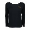 DES PETITS HAUTS woman long sleeve blue crew neck t-shirt GAMUTI 100% cotton