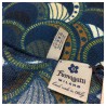 FUMAGALLI blue / green patterned wool scarf HISTORICAL COLLECTION WAX WO T-07 MADE IN ITALY