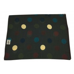 FUMAGALLI brown wool scarf with polka dots HISTORICAL COLLECTION GEO WOT-13 MADE IN ITALY