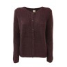 DES PETITS HAUTS cardigan donna girocollo coste inglesi bordeaux/lurex DIABOLO