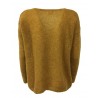 DES PETITS HAUTS women's v-neck long sleeve shirt mustard / gold lurex art CORA