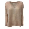 DES PETITS HAUTS maglia donna collo a v manica lunga cipria art CORA