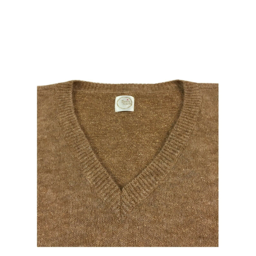 DES PETITS HAUTS maglia manica lunga a v con spacchetti laterali CEBONETTE lurex