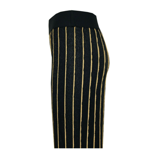 HUMILITY 1949 woman black lurex trousers gold lines art HB2108 MADE IN ITALY