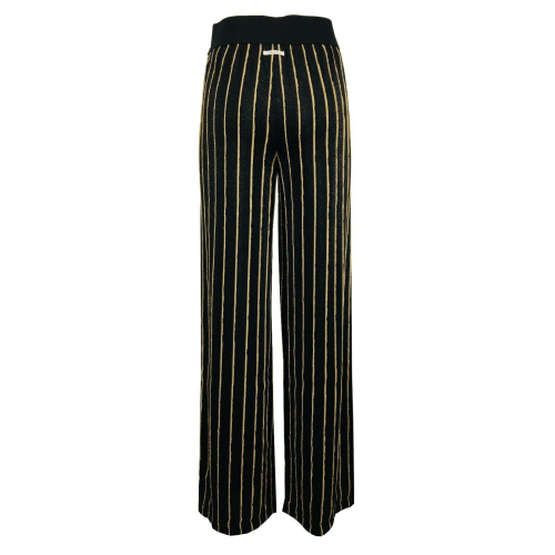 HUMILITY 1949 woman black lurex trousers gold lines art HB2108 MADE IN ITALY