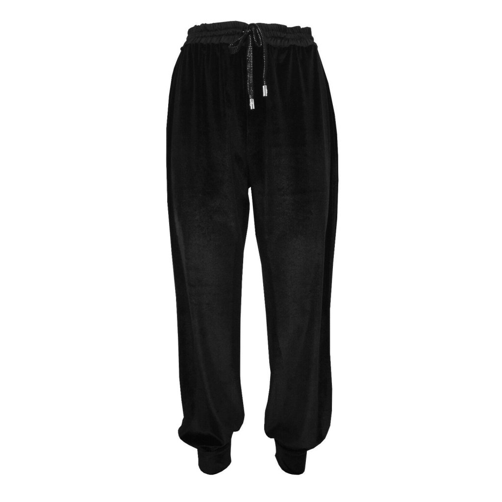HANITA black chenille jogging woman trousers art H.P1089.2882 MADE IN ITALY