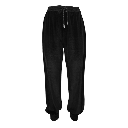 HANITA pantalone donna modello jogging ciniglia nero  art H.P1089.2882 MADE IN ITALY