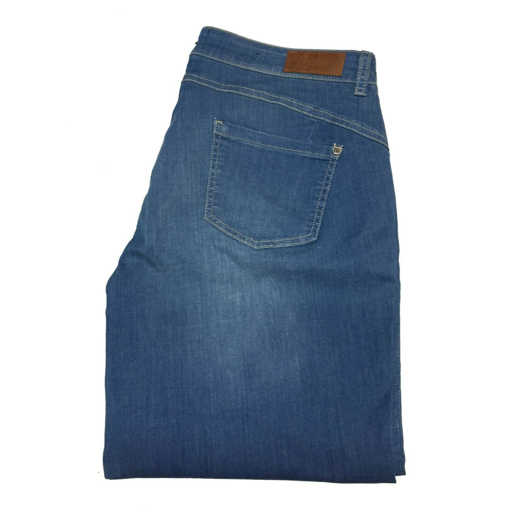 ELENA MIRO' jeans donna leggerò corto cm 87 con spacchetto e borchie 