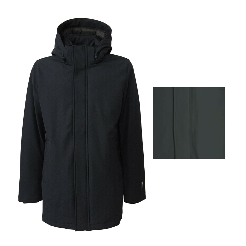 NORWAY men's jacket with detachable hood concealed zip and snap closure 05720 AKSEL